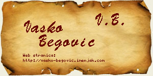 Vasko Begović vizit kartica
